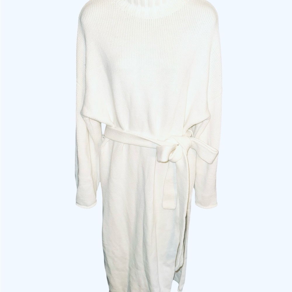 Staud Cozy Sweater Sash Chalet Dress  Knit  Soft Woven Dress with Belt NWOT - Picture 5 of 15